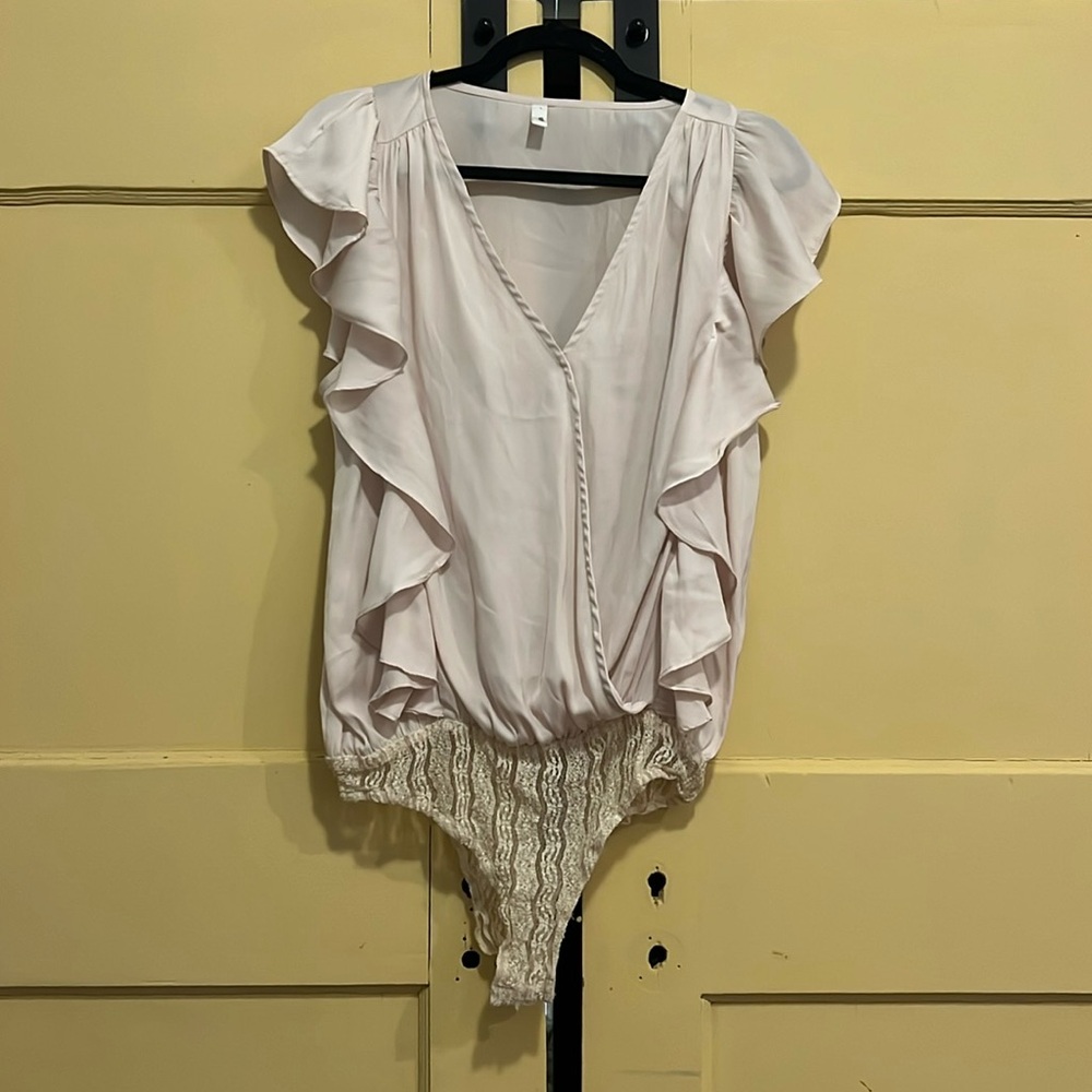 Cream Ruffled Bodysuit